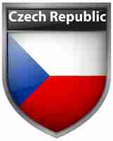 Gratis vector badgeontwerp voor de vlag van tsjechië