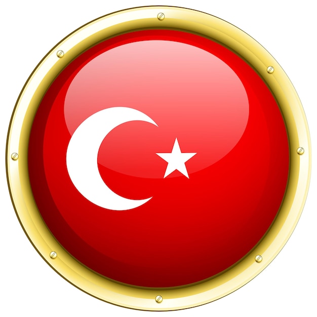 Gratis vector badgeontwerp voor de vlag van turkije