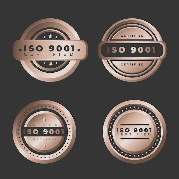 Gratis vector badgepakket met iso-certificering