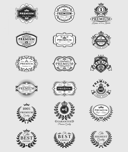 Badges, stickers premium kwaliteit geÃ¯soleerd op wit