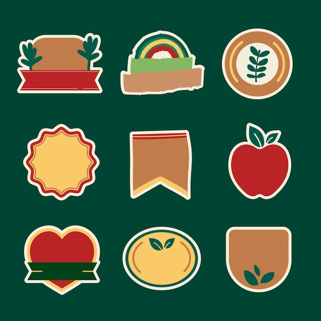 Badges voor natuurlijke producten instellen vector inretro-stijl