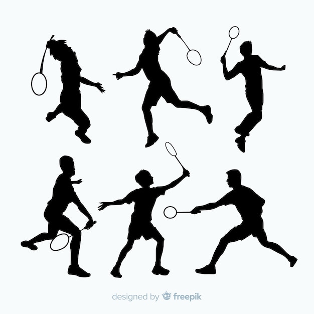 Badminton speler silhouet collectio