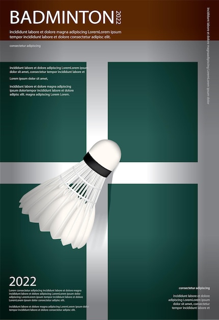 Badmintonkampioenschap poster vectorillustratie