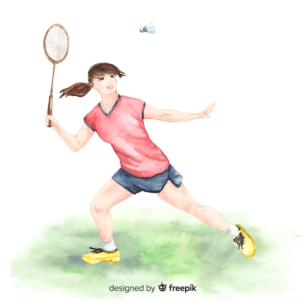 Gratis vector badmintonspeler