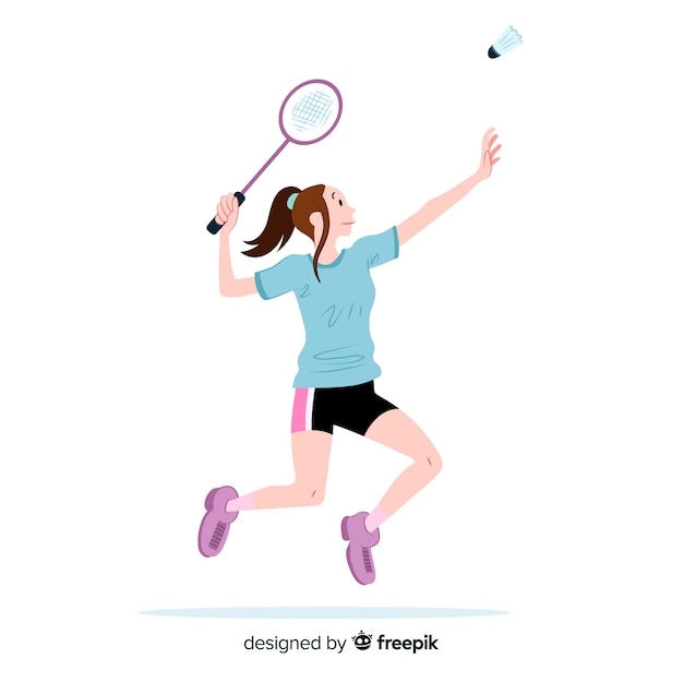 Gratis vector badmintonspeler