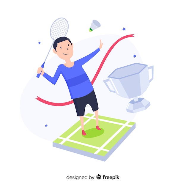 Gratis vector badmintonspeler