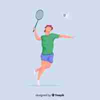 Gratis vector badmintonspeler