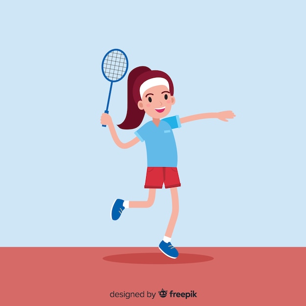 Gratis vector badmintonspeler