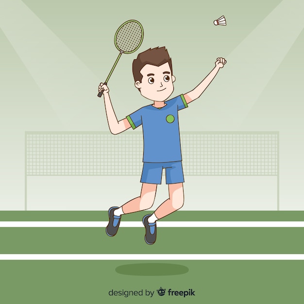 Gratis vector badmintonspeler