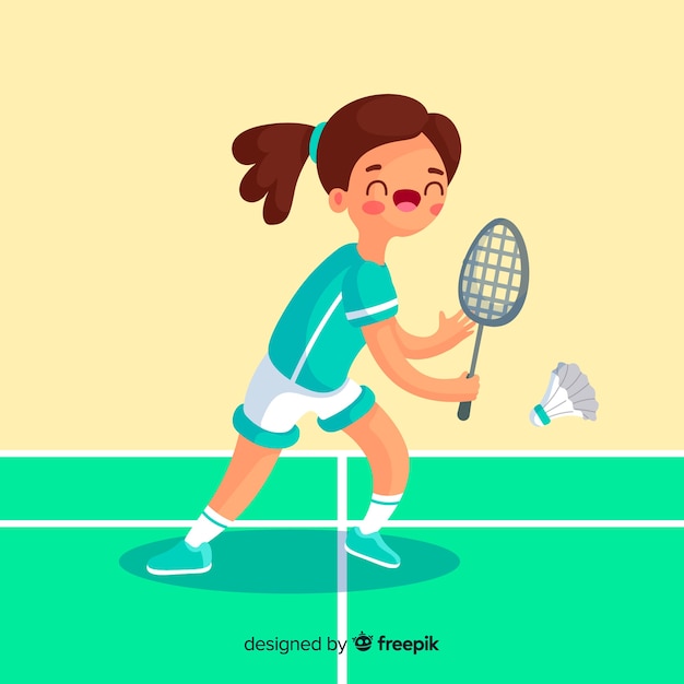 Gratis vector badmintonspeler