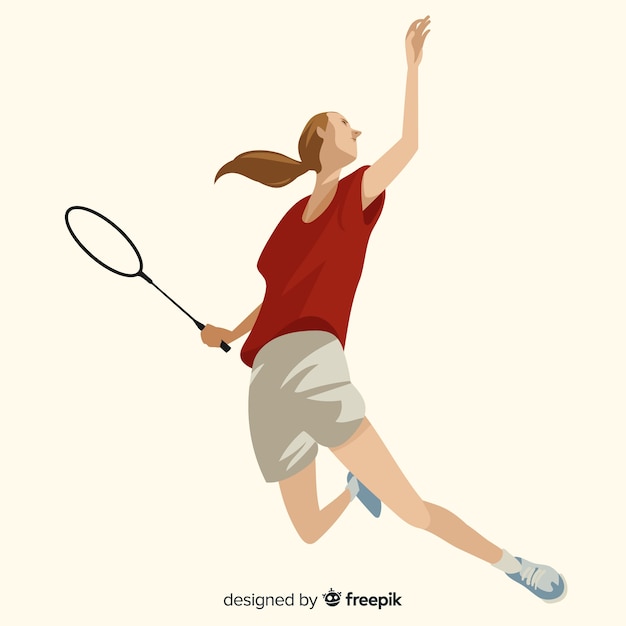 Gratis vector badmintonspeler