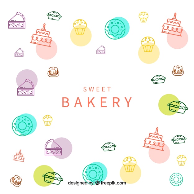 Gratis vector bakkerij achtergrond met snoep