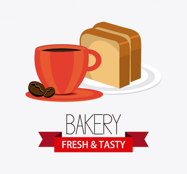 Gratis vector bakkerij, dessert en melkbar ontwerp.