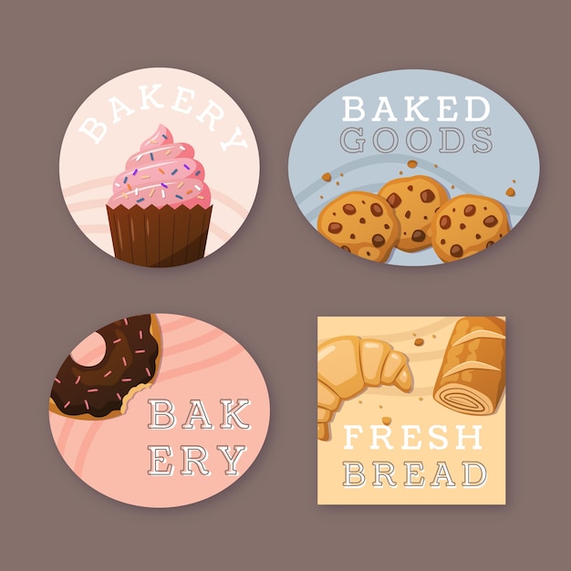 Gratis vector bakkerij label set