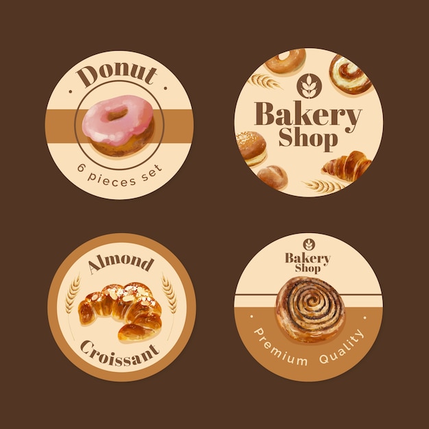 Gratis vector bakkerij label set