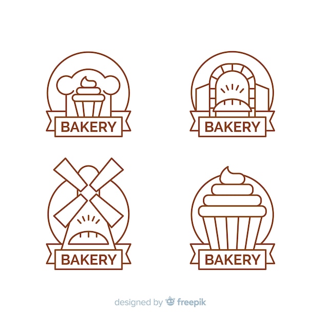 Gratis vector bakkerij logo collectie