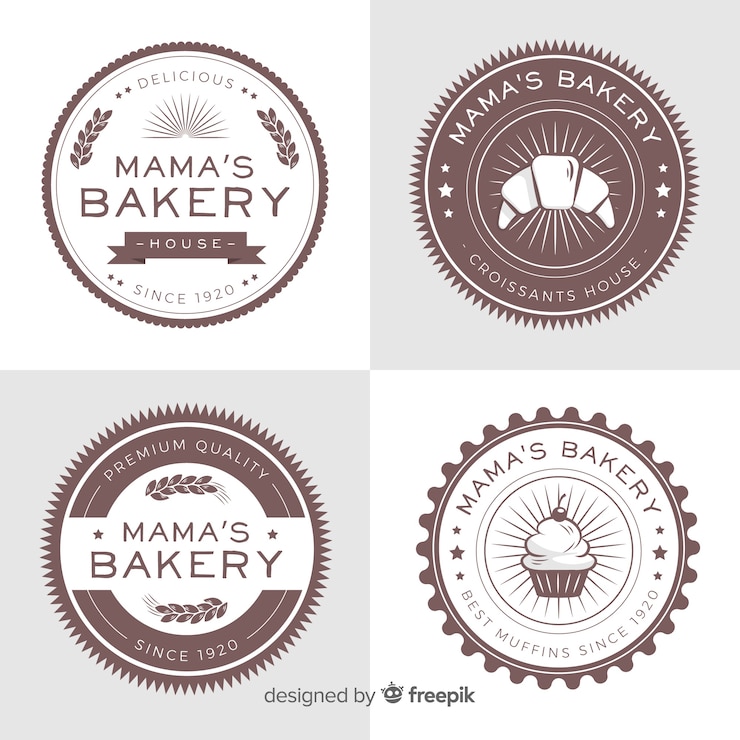 Gratis Vector bakkerij logo collectie