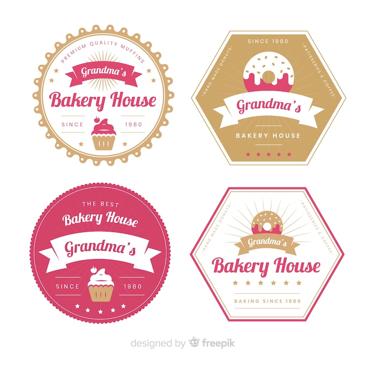 Gratis Vector bakkerij logo collectie