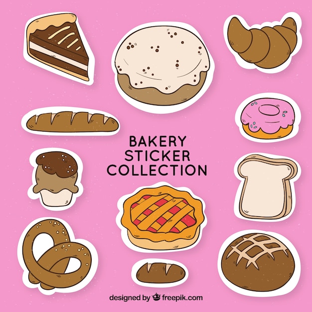 Bakkerij stickers collectie met desserts