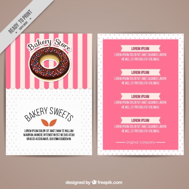 Gratis vector bakkerij winkel menu