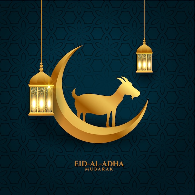 Gratis vector bakrid eid al adha festivalgroet wenst achtergrond