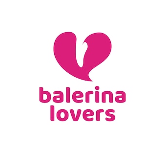 Ballerina lovers logo sjabloon met ballerina's schoenen silhouet
