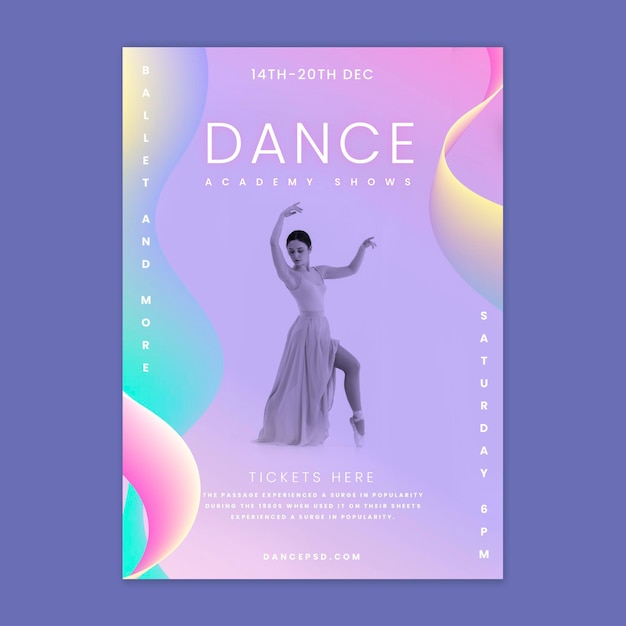 Gratis vector balletdanser poster sjabloon