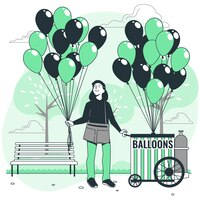 Ballon verkoper concept illustratie