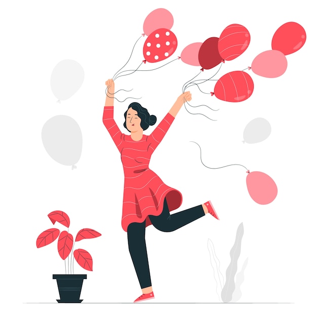 Gratis vector ballonnen concept illustratie