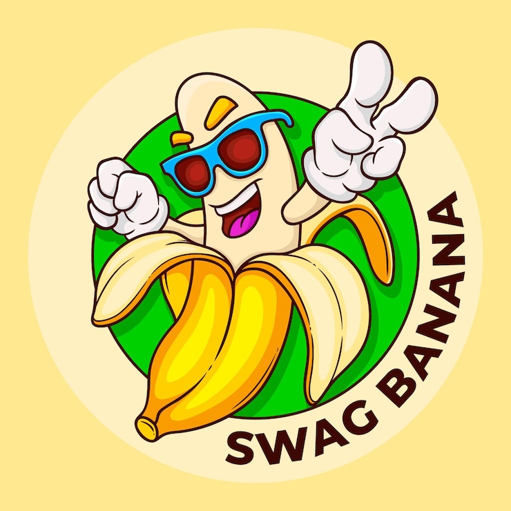 Gratis Vector banaan karakter logo sjabloon