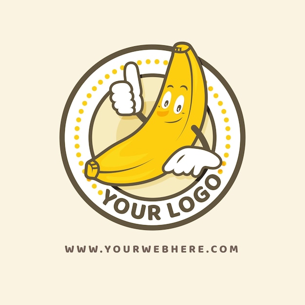 Gratis vector banaan karakter logo