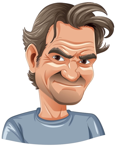 Bangkok thailand 25 mei 2023 karikatuur van roger federer