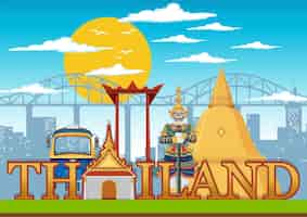 Gratis vector bangkok thailand oriëntatiepunt banner