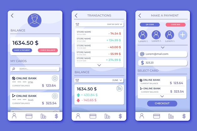 Bank app-interface stijl
