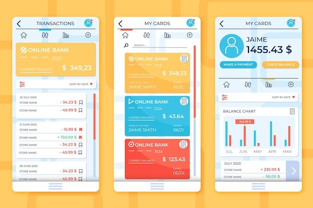 Bank app-interface thema