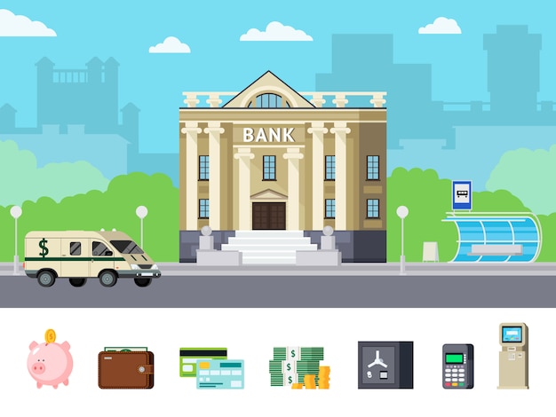 Gratis vector bank orthogonaal concept