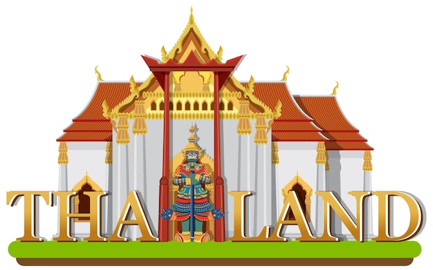 Banner met monumentaal logo van bangkok thailand