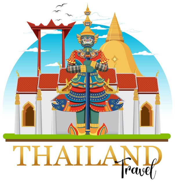 Banner met monumentaal logo van bangkok thailand