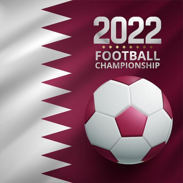 Gratis vector banner op het thema van het wereldkampioenschap in qatar 2022