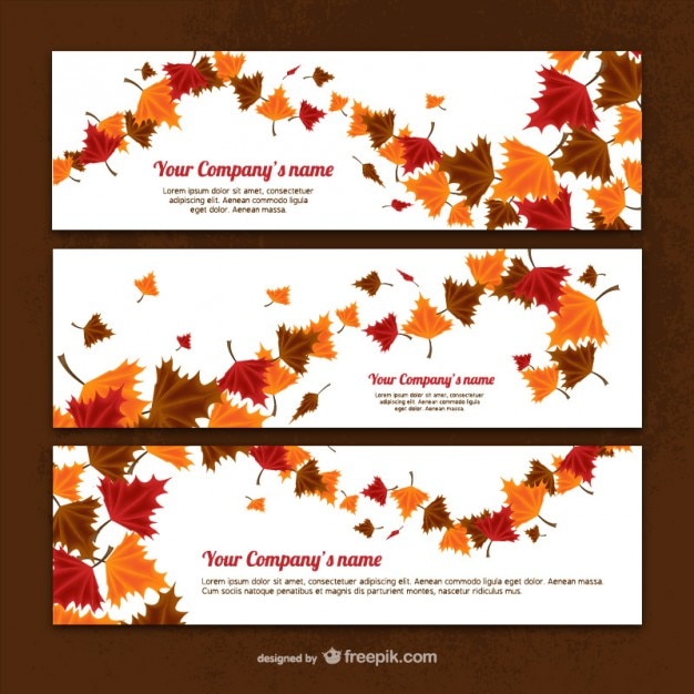 Gratis vector banner sjablonen met herfstbladeren