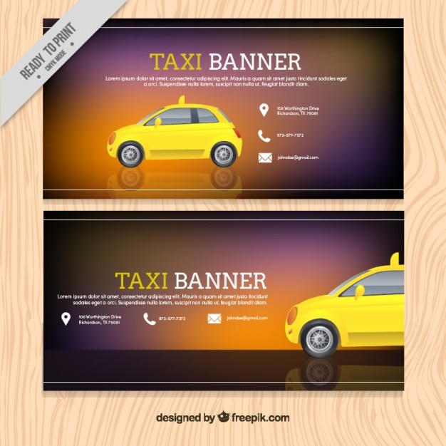 Gratis vector banner sjabloon voor taxi service