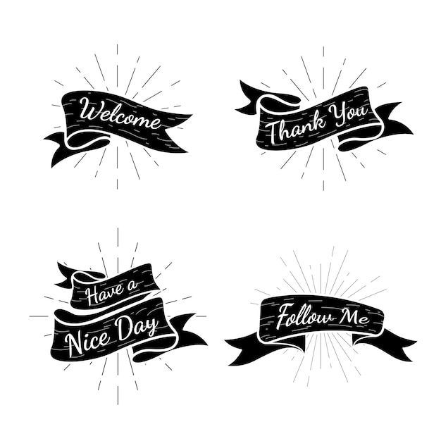 Gratis vector banner tekst badges collectie