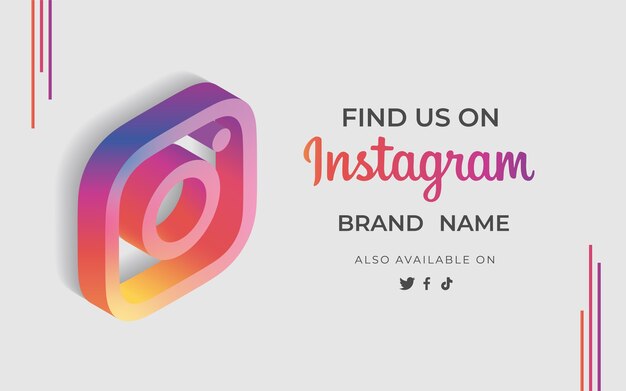Banner vind ons Instagram met pictogram