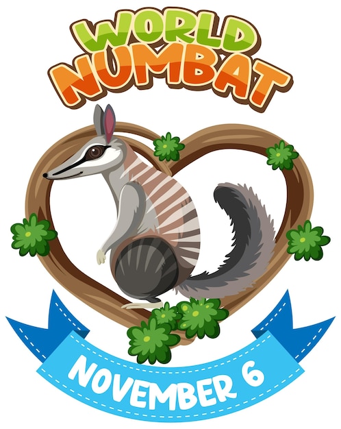 Gratis vector bannerlogo wereld numbat dag