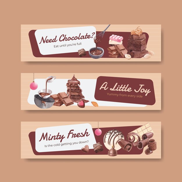 Gratis vector bannermalplaatje met chocoladewinter