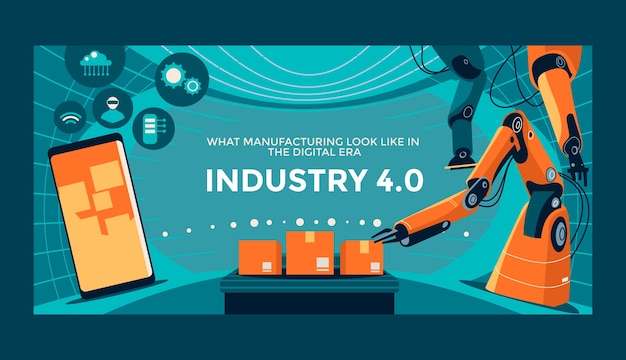 Gratis vector bannerontwerp voor industry 4.0