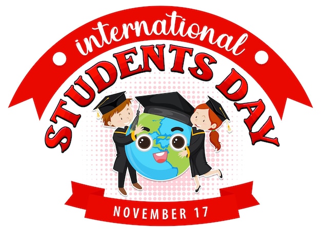 Gratis vector bannerontwerp voor internationale studentendag