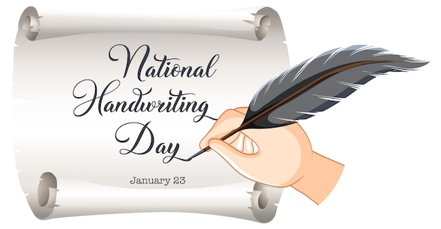 Gratis vector bannerontwerp voor nationale handschriftdag