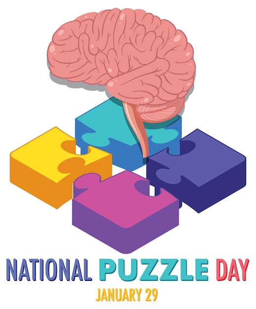 Gratis vector bannerontwerp voor nationale puzzeldag