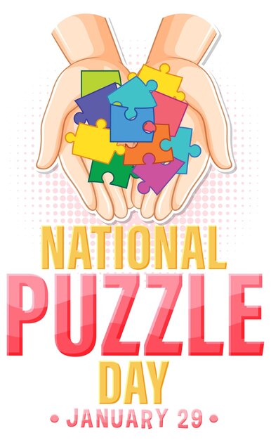 Gratis vector bannerontwerp voor nationale puzzeldag